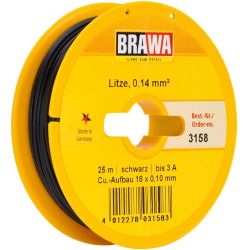 32385 Litze, 0,14mm², dunkelbraun, 25m
