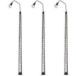 180109 H0 LED-Gittermast-Bogenleuchte, kaltweiß, 3 Stück