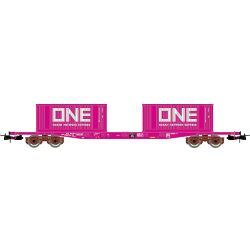 HJ6261 H0 Containerwagen mit 2 Containern 'ONE', TOUAX, Ep.V