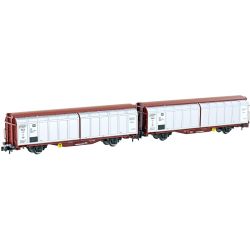 H24650 N 2er Set Schiebewandwagen Hbbiks, DB, Ep.IV