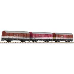 L260153 N 3er Set gedeckte Güterwagen, NVAG, Ep.V, gealtert