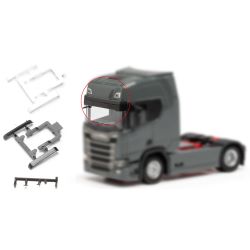 054485 H0 Sonnenblende groß Scania CR/CS, 4xschwarz/4xweiß