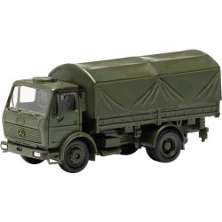 747073 H0 Mercedes-Benz NG LKW 5t Pritschen-LKW mit Rundplane 2achs "Bundeswehr"