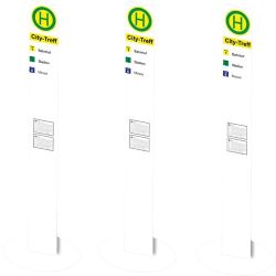 70293 H0 Haltestellenschild modern 3x