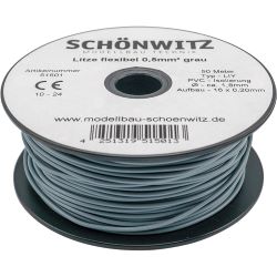 51501 Miniaturkabel Litze LIY 0,50mm²  grau (50 Meter)