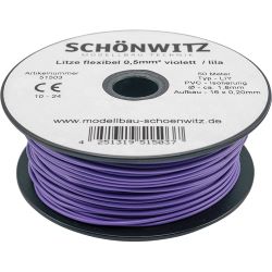 51503 Miniaturkabel Litze LIY 0,50mm²  lila/violett (50 Meter)