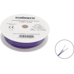 51524 Doppellitze Zwillingslitze 2x 0,14mm² lila/violett 10 m