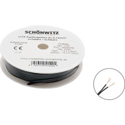 51520 Doppellitze Zwillingslitze 2x 0,14mm² schwarz 10 m