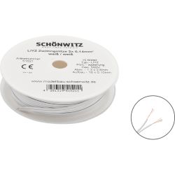 51521 Doppellitze Zwillingslitze 2x 0,14mm² weiß 10 m
