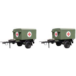 NA 88341 H0 Anhänger HL 10 Kasten TPE FSA, militär Sanka (2 Stück)