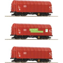 6680012 TT 3-tlg. Set: Schiebeplanenwagen, DB AG, Ep. VI