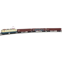 43300-80 0 Güterzug-Set: E-Lok BR 141 (DB) und 3 Hochbordwagen (DB/SBB), Ep. V