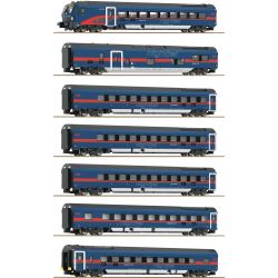 6260065 N 7er Set Personenwagen mit Steuerwagen 'Nightjet', ÖBB, Ep. VI