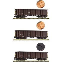 6660074 N 3er Set Offene Güterwagen Eanos, ÖBB, Ep. VI