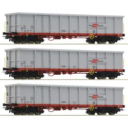 6600121 H0 3er Set Offene Güterwagen Eanos, ÖBB, Ep. VI