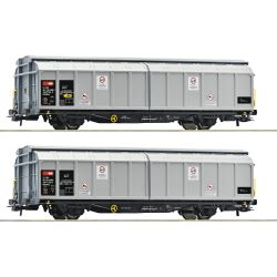 6600110 H0 2er Set Schiebewandwagen Hbbillns, SBB-Cargo, Ep. VI