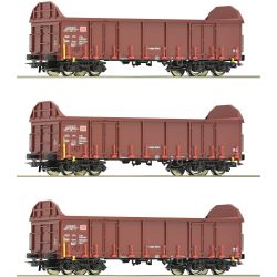6600131 H0 3er Set Offene Güterwagen Ealos-t, DBAG, Ep. V-VI