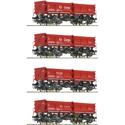 6600202 H0 4er Set Muldenkippwagen Fans 128, DB AG, Ep. VI