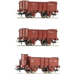 6600088 H0 3er Set Offene Güterwagen L, FS, Ep. II-III