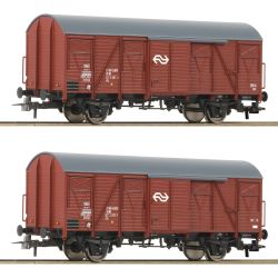 6600151 H0 2er Set Gedeckte Güterwagen Gs, NS, Ep. IV
