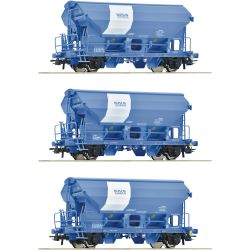 6600134 H0 3er Set Schwenkdachwagen Tdns, Duslo, Ep. VI
