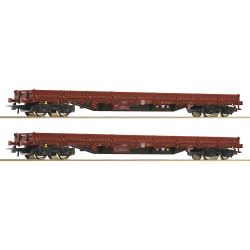 6600186 H0 2er Set Rungenwagen Res, ZSSK-Cargo, Ep. VI
