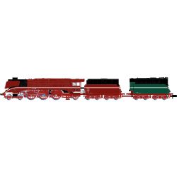 HN2664S N Dampflok 18 201 Ölender, rote Farbgebung mit grünem Tender, DC