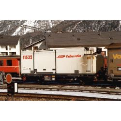9469121 0m Containertragwagen Lb-v 7881 mit Container Y 11532, RhB, Ep. VI