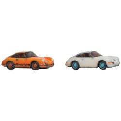 44606 Z Porsche 911, 2 Stück, orange und weiß