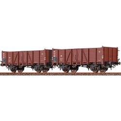 48450 H0 2er Set offene Güterwagen Om21, DB, Ep. III