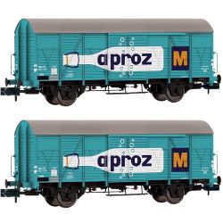 HN6683 N 2er Set gedeckte Güterwagen K4, SBB, Ep. III 'APROZ'