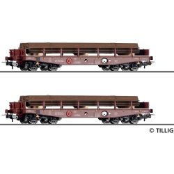 70073 H0 2er Set Schwerlastwagen Rmms 662 beladen mit Spundwänden (CZ), Ep. VI