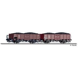 01106 TT 2er Set Offene Güterwagen Omm 55, DB, Ep. III