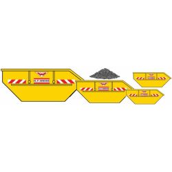 2429 H0 Set aus 4 versch. Absetzmulden "WIEBE" mit Schotter
