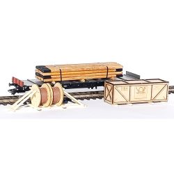 2447 H0 Ladegut-Set "Telegrafie/Ost" (Kiste/Trommel/Telegrafenmaste)
