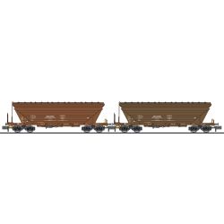 L260220 N 2-tlg. Set Getreidetransportwagen Uagpps, Bulgarien, braun, Ep. V-VI
