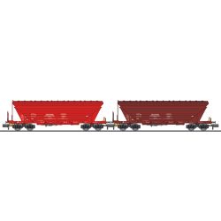 L260223 N 2-tlg. Set, Getreidetransportwagen Uagpps, Bulgarien, rot, Ep. V-VI