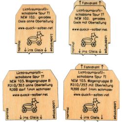 171301-230201-0001 TT Lichtraumprofil-Schablonen, 4 Stück im Set