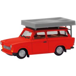 024181-004 H0 Trabant 601 Universal, knallrot mit Dachzelt