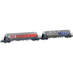 H23479 N 2er Set Silowagen Taggnpps, SBB-Cargo, Ep. VI, gealtert