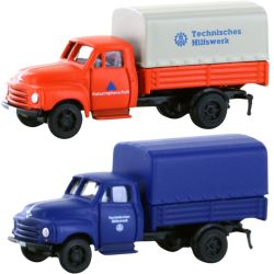 LC3235 N 2er Set Opel Blitz Pritsche/Plane THW+Katastrophenschutz