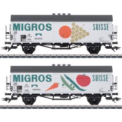 46173 H0 Kühlwagen-Set "Migros", DB, Ep. III