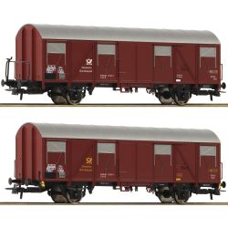 6600248 H0 2er Set Gedeckte Postgüterwagen, DBP, Ep. IV
