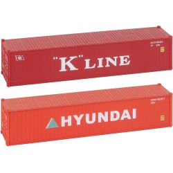 182055 H0 2er Set 40‘ Container "K-LINE" und "HYUNDAI"