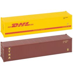 182056 H0 2er Set 40‘ Container "DHL" und "XTRA"