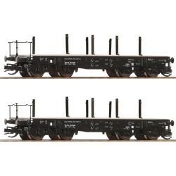 2 piece set: Heavy-duty flat wagons, DRG