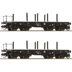 2 piece set: Heavy-duty flat wagons, DB