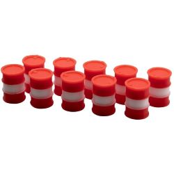 51621 H0 10 Stück 220l Fässer Fass "Gefahrgut" rot-weiß