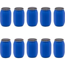 51604 H0 10 Stück Deckelfass Spundfass 220l blau