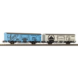 27747 H0 2er Set Gedeckter Güterwagen, SBB, Ep. V, „Starke Marken Saurer“